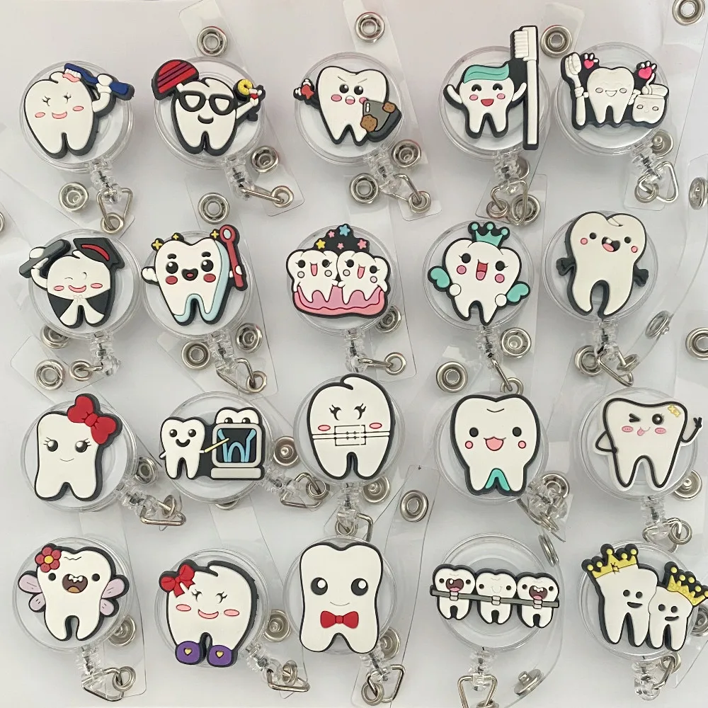 Dental Badge Reel Holder Cute Retractable ID Card Clip for Dental Assistant Week  Doctors Social Workers