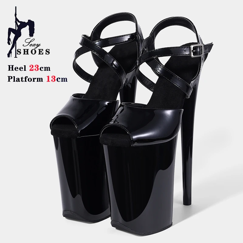 Summer 23CM/9inches Serpentine Pattern Women Sandals PU Upper Platform Shoes Sexy Dance Shoes High Heels Sandals Pole Dance Shoe