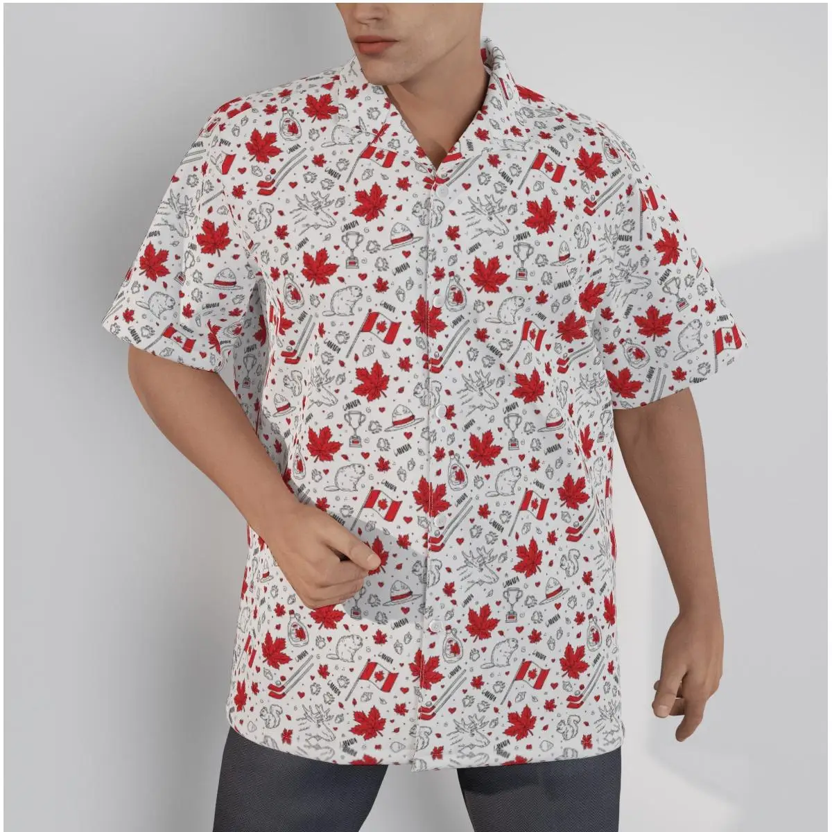 Hawaiian Shirts for Men Orange Print Beach Short Sleeve Summer Casual Button Up Tops 3D Shirts