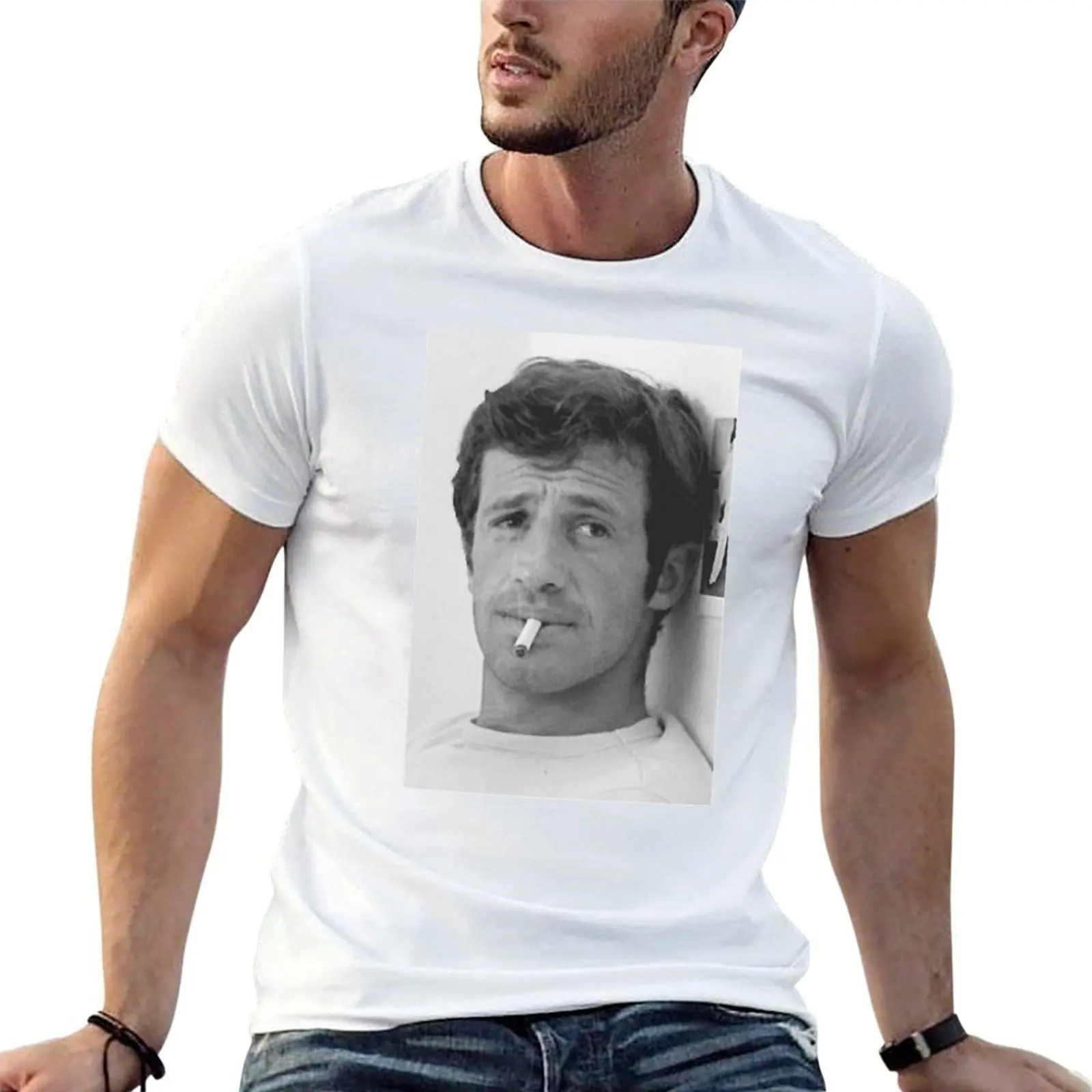 Camiseta Jean-Paul Belmondo para hombre, camiseta de algodón de alta calidad, camisetas de marca de lujo 100% algodón para hombre, camiseta de algodón