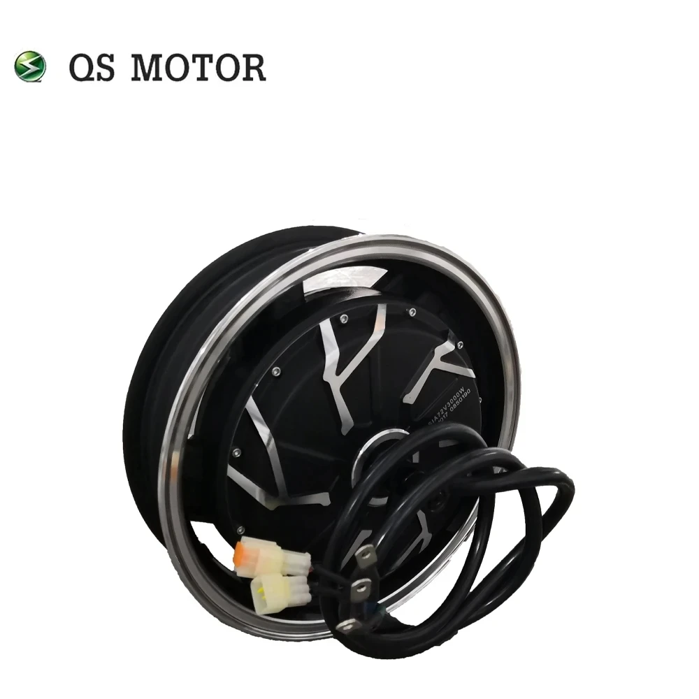 QS Motor 14*3.5inch 5000W 260 V4 Hot Sale BLDC In-wheel Motor 48v 72v Dual Shaft Hub Motor for Electric Scooter and E-motorcycle