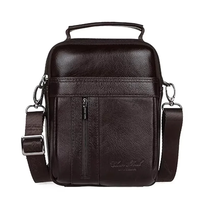 Men One Shoulder Messenger Crossbody Bag Genuine Leather Fashion Retro Purse Real Cowhide Male Small Tote Handbag Bag