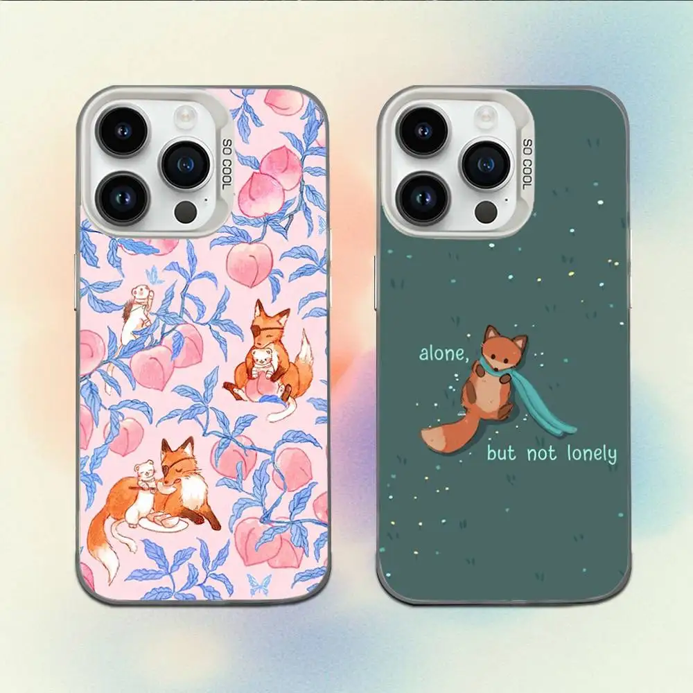 

Art Lyrics Cartoon Fox Phone Case For iPhone XR,17,16,15,14,13,12,11,X,Mini,Pro,E,MAX White Candy Matte Shockproof Cover