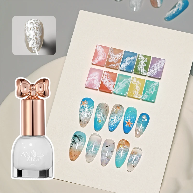 مسمار موجة هلام مسمار التلطخ السريع خاص هالة صبغ مسمار الفن فقاعة هول هلام الأبيض لموجة الرخام مسمار الفن لصالون الأظافر #2