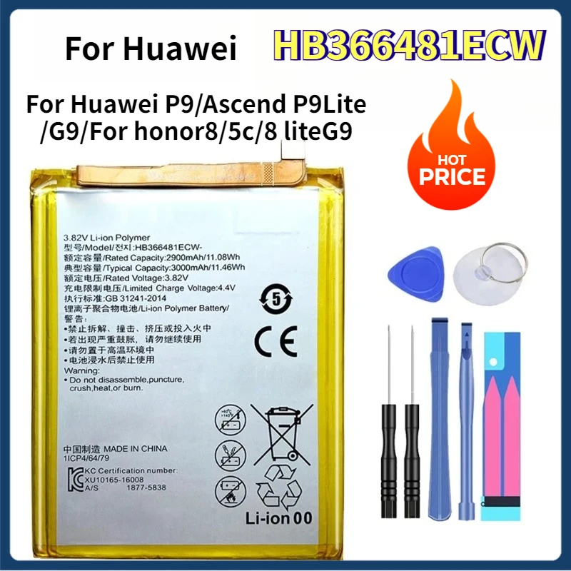 

Hb366481ecw Brand New Battery Compatible for Huawei Mobile Phone Batteries Honor8 G9 Youth9i 3e 7c