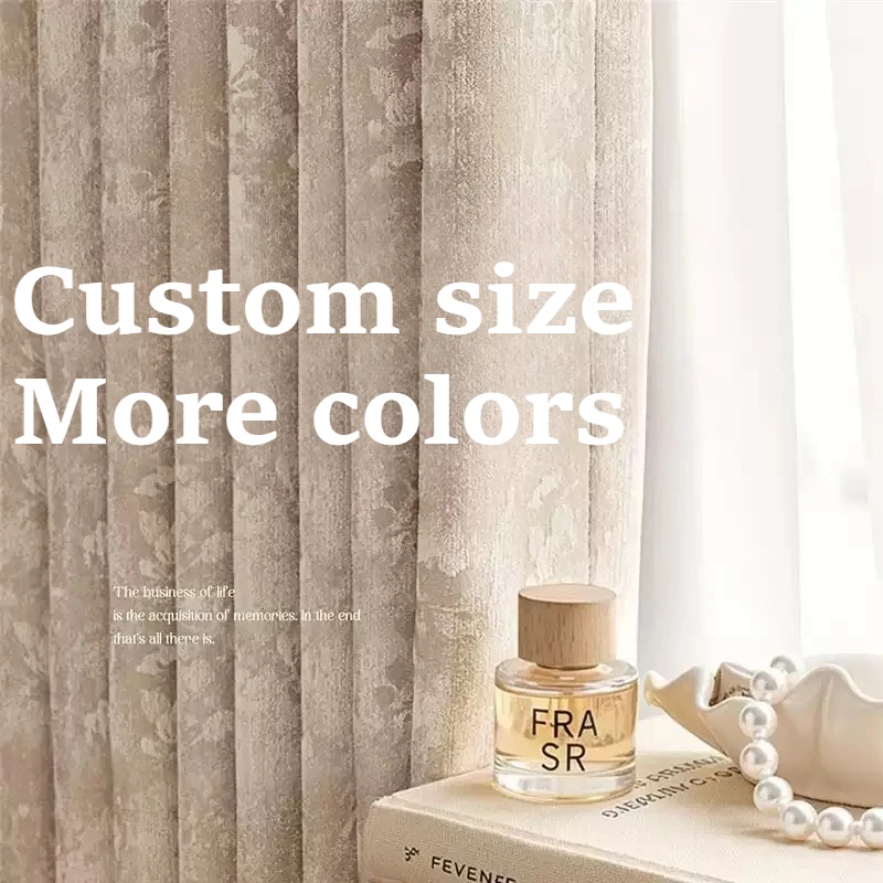High-end American Light Luxury Modern Simple Curtains for Living Room and Bedroom High Quality Curtain Custom Size Window Screen