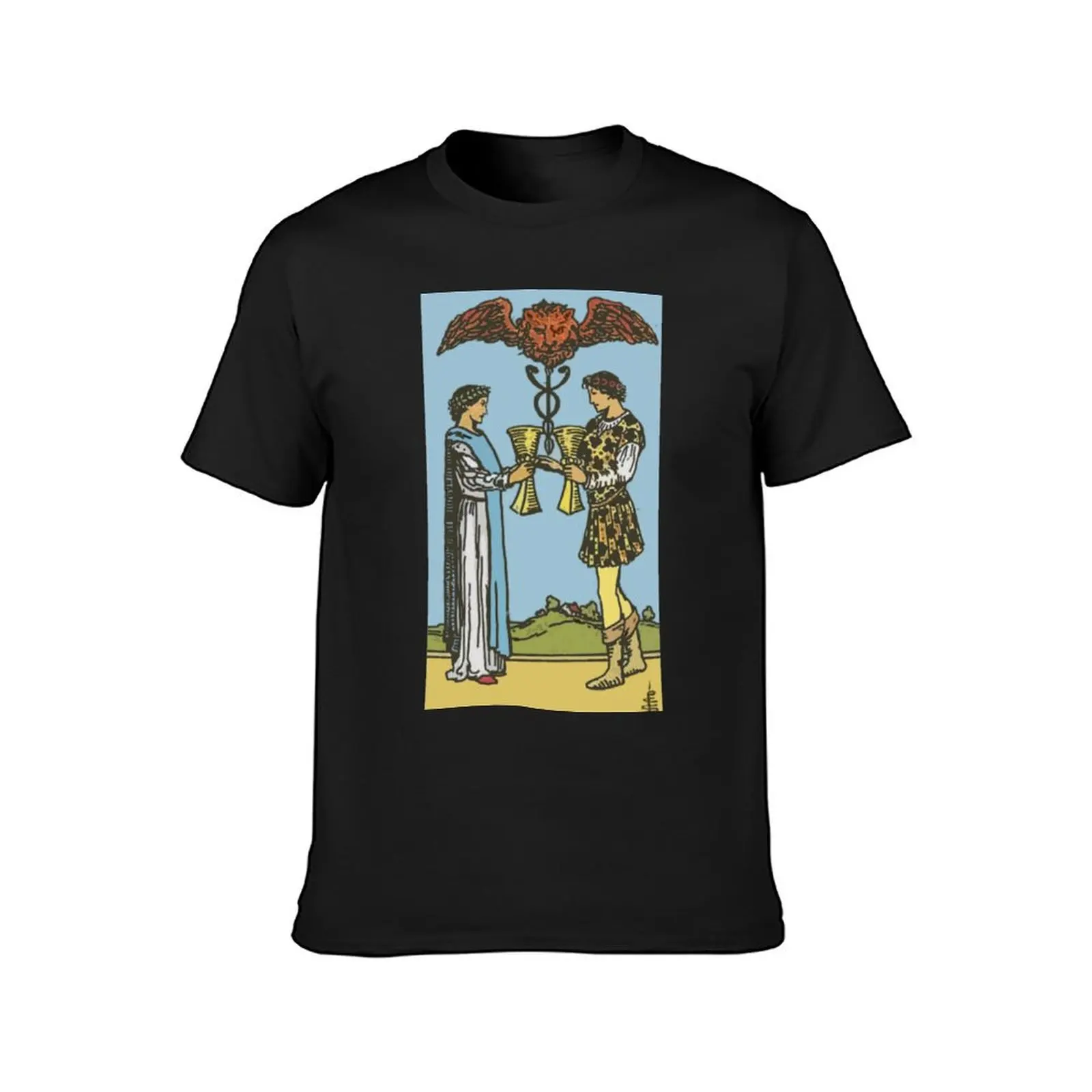 Two of Cups Tarot Card Rider Waite Classic T-Shirt Short sleeve tee summer clothes mens graphic t-shirts