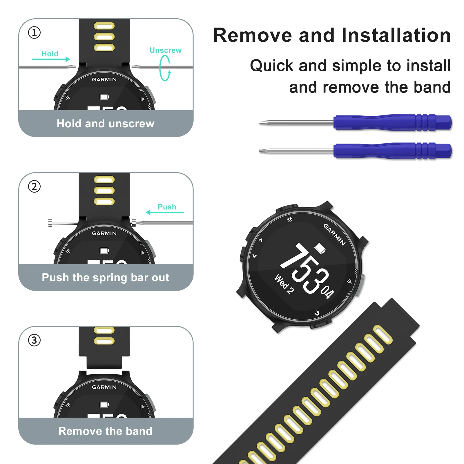 Cinturino in silicone per Garmin Forerunner 735XT cinturino Smartwatch per Forerunner 220 230 235 620 630 cinturino braccialetto