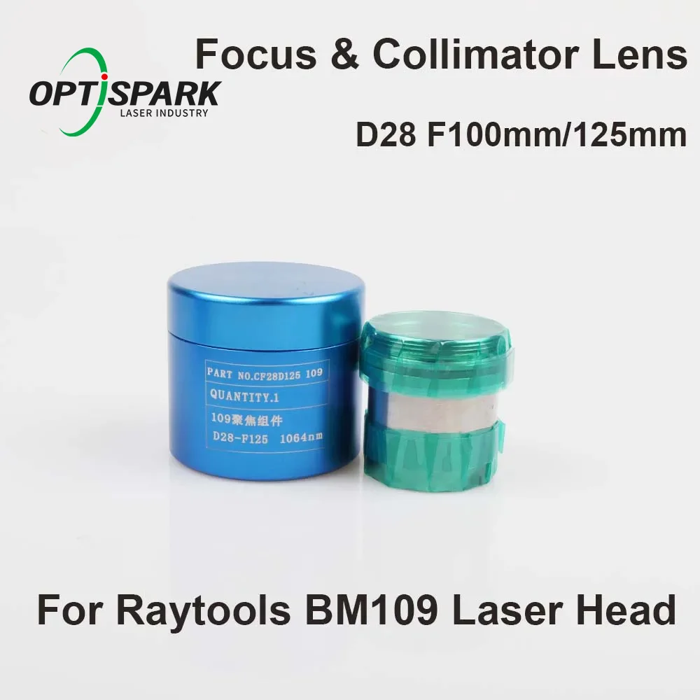 Original High Quality Fiber Laser Focusing/Collimating Lens D28 F100 F125 for Raytools BM109 Auto Focus Fiber Laser Cutting Head