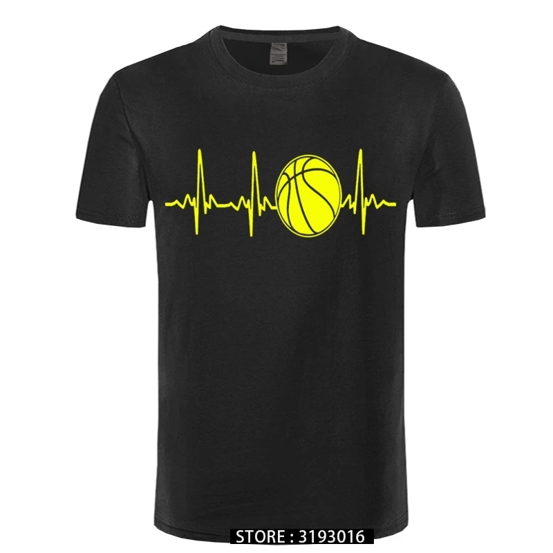 Basketballer Heartbeat ECG Men's T-Shirt Men Brand Clothihng Top Quality Fashion Mens T Shirt 100%Cotton Men New High