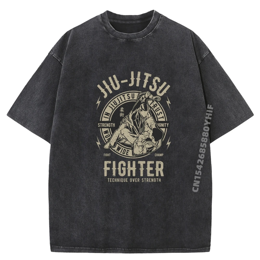 

Jiu Jitsu Bjj T Brazilian Normal Summer Minimalist Mens Tops Tees Slogan Printed T Shirt Latest Trend Washed Men T-shirt