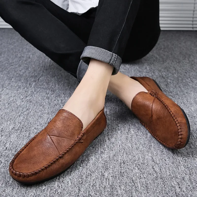 New Handmade Tailless Shoes for Men\'s Leisure, Comfortable Driving Shoes Designer, Men\'s Sports Shoes 2024