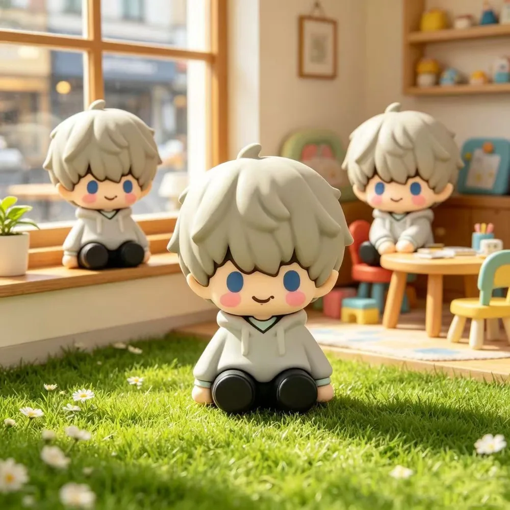 Love and Deepspace Xavier Sitting Doll Figurine Cute Chibi Game Character Mini Ornament for Car Desk Decor Fan Gift Keychain