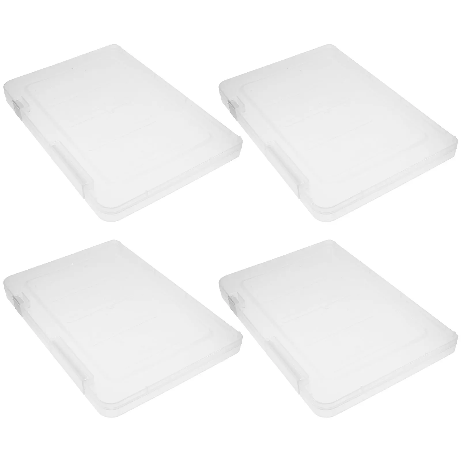 

4Pcs A5 Document Organizer Box Plastic File Storage Case Portable Project Box Large Capacity Magazine Photo Storage Container