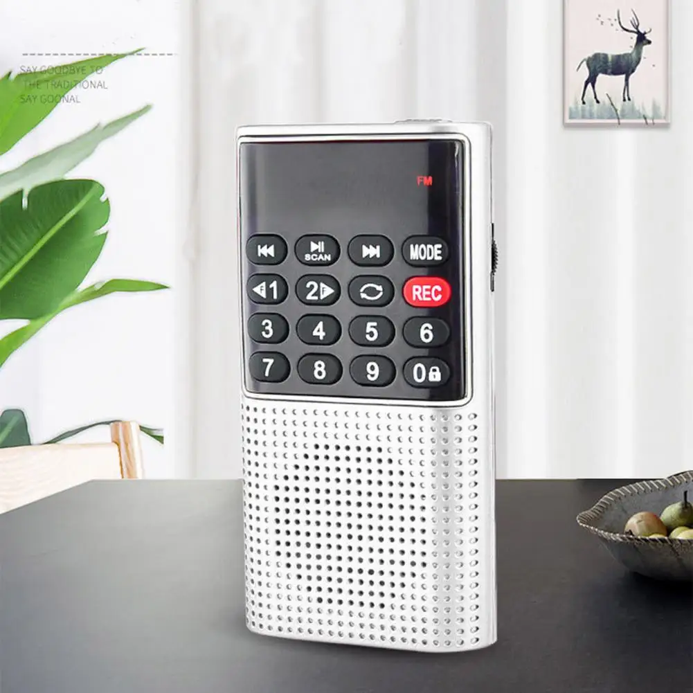 L 328 FM Radio Portable Handheld Multifunctional Mini Recorder Digital Display Rechargeable USB TF MP3 Speaker for Home