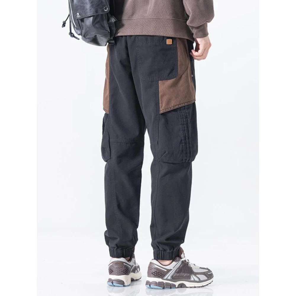 Loose Exoticism Invisible Open Crotch Outdoor Sex Large Size Men's Cargo Splicing Contrasting Casual Pants Nine-point Pant