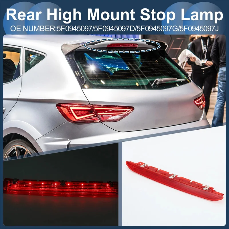 

【829MOPA】3RD LED Brake Light Rear High Stop Warning Lamp For Seat Leon SC ST 5F 2013 2014 2015 2016 2017 2018-2020 5F0945097 Red