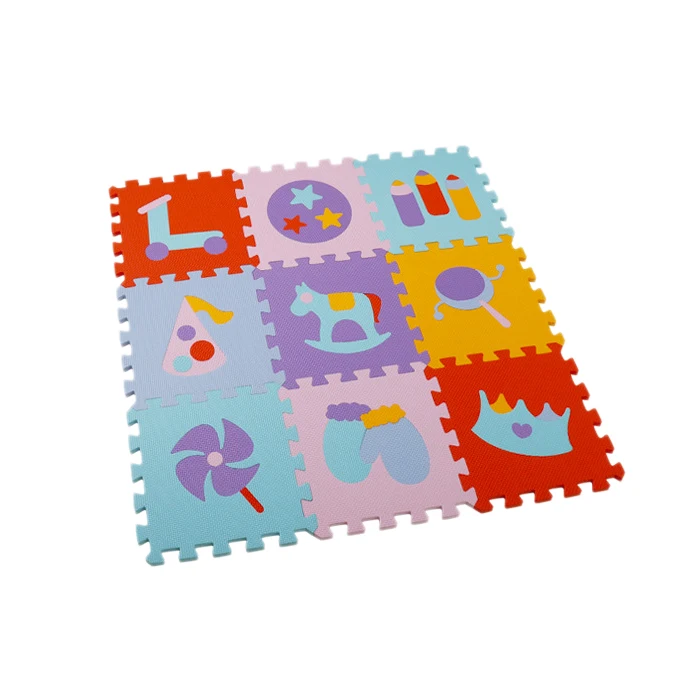 Tapis de jeu puzzle OligFoam pour bébé, tapis pour enfants, jouets pour enfants, exercice de verrouillage, carreaux de sol, tapis pour tout-petits C, 9 pièces