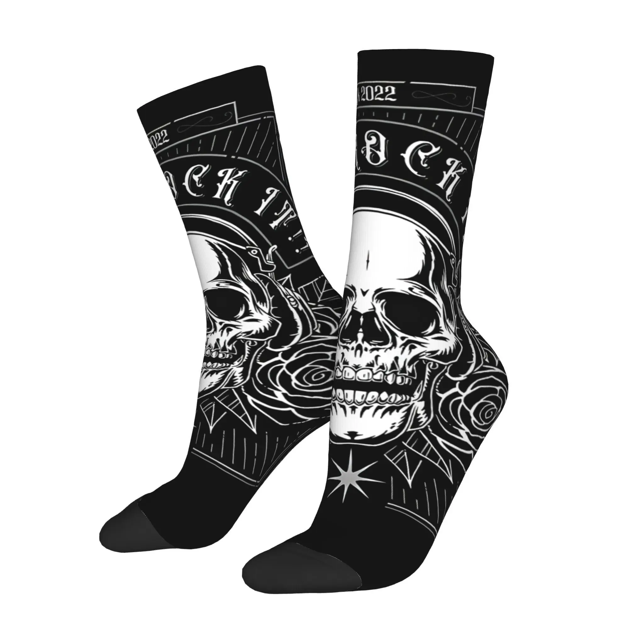

Skull Skeleton Cycling Crew Socks for Men Moisture Novelty All Season Sports Socks