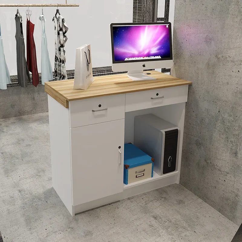 Simple modern flat bar counter gray white black clothing haircut manicure convenience counter children's clothing store checkout