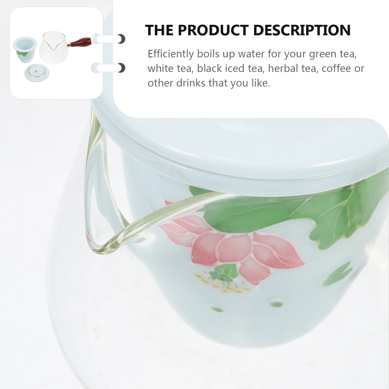 

Side Handle Tea Kettle Glass Ceramic Wood Stove Resistant Teapot Pots Kungfu Making Household Kitchen Bar Utensils Set