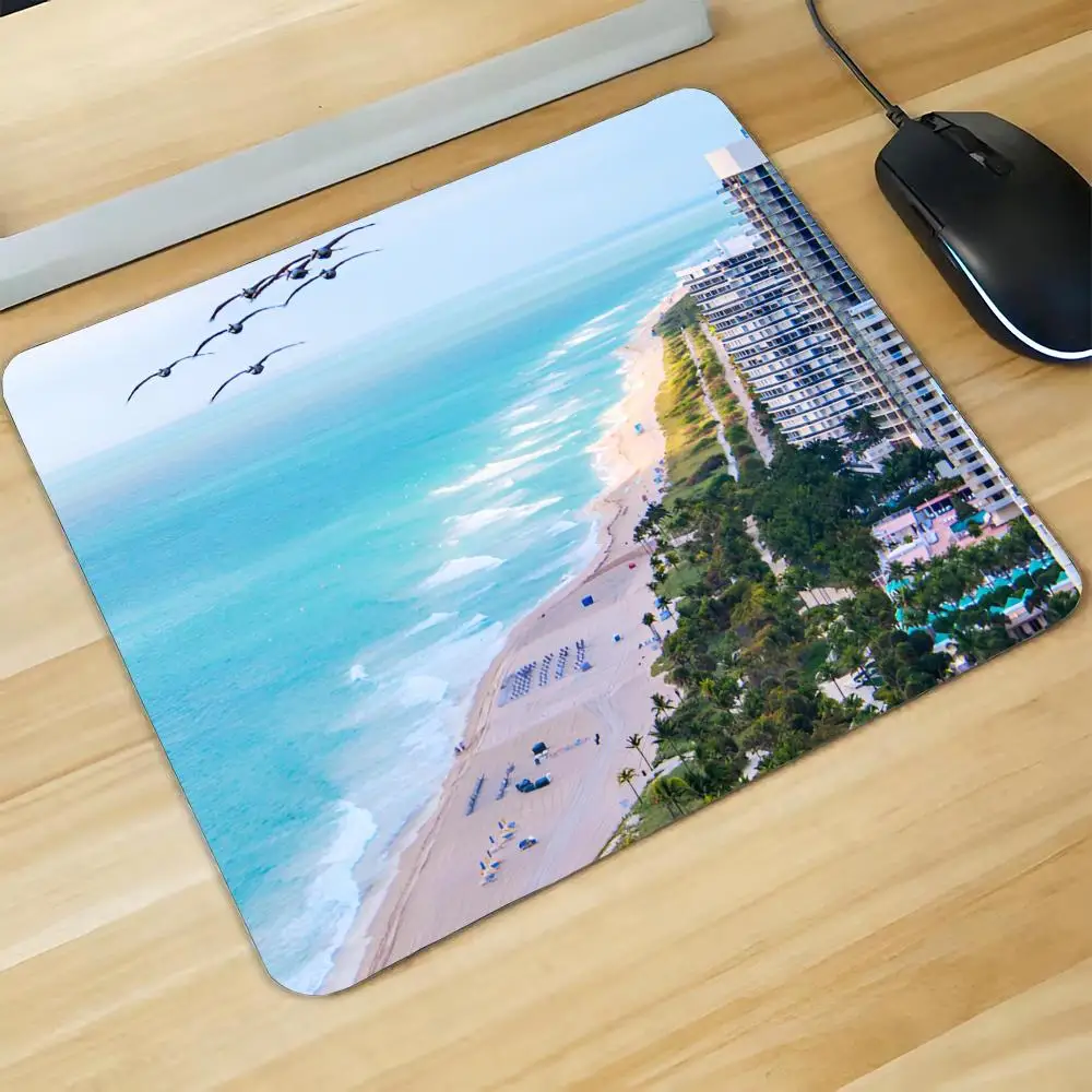 MIAMI Beach Mouse Pad Gaming Laptops Keyboard Mat Deskmat Pc Accessories Desk Protector Mousepad Gamer Mats Anime