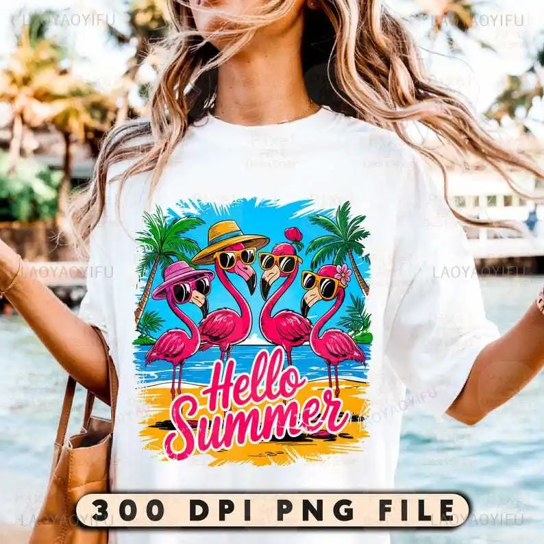 

Funny Graphic T Shirts Cute Flamingo Beach Tees Design Tropical Sunglasses Graphic Graphic T Shirts Funny Vacation Tee Shirt
