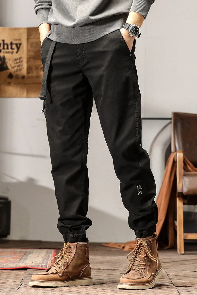 미국 스타일 신상 남성 플러스 사이즈 솔리드 컬러 루즈 캐주얼 트렌디 심플 베이직 스포츠 조거 팬츠 남성 바지 의류