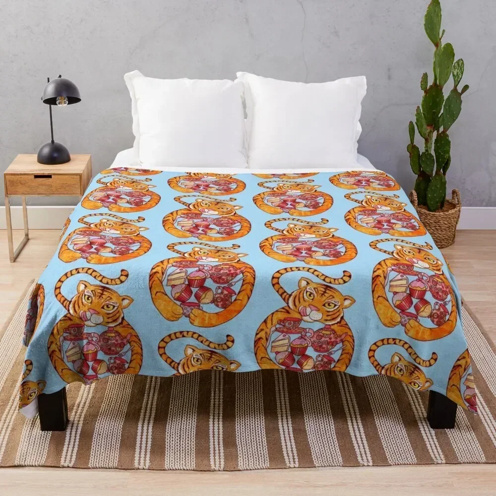 

The Tiger Who Came To Tee Throw Blanket Cozy Light Blanket for Travel Camping Picnic