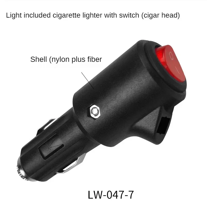 DC 12V 24V Car Cigar Lighter Switch Power Socket Plug With LED Indicator Cigar Lighter Plug Transmission & Cables