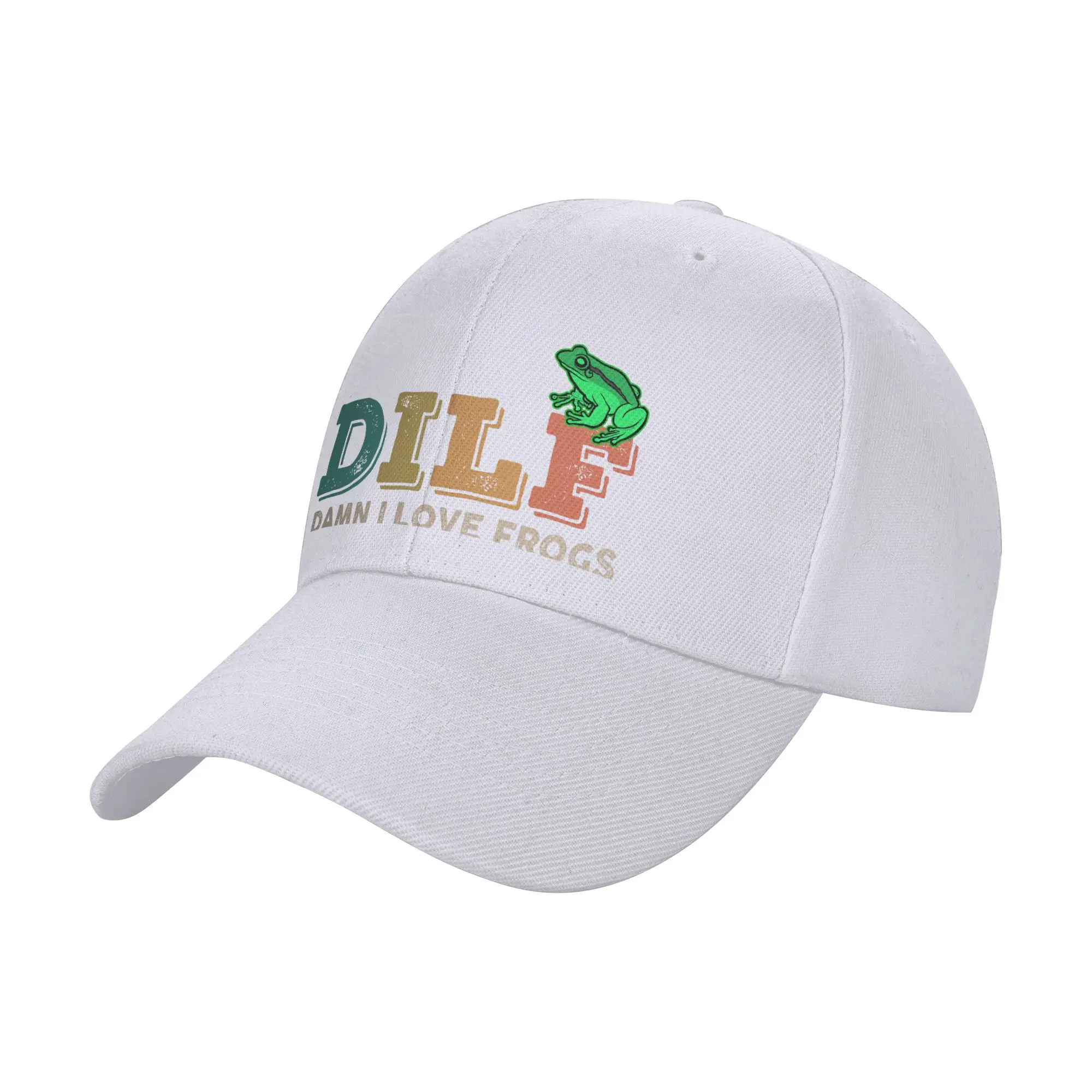 Fashion DILF Damn I Love Frogs Curved Brim Baseball Cap Outdoor Sun Protection Tennis Female