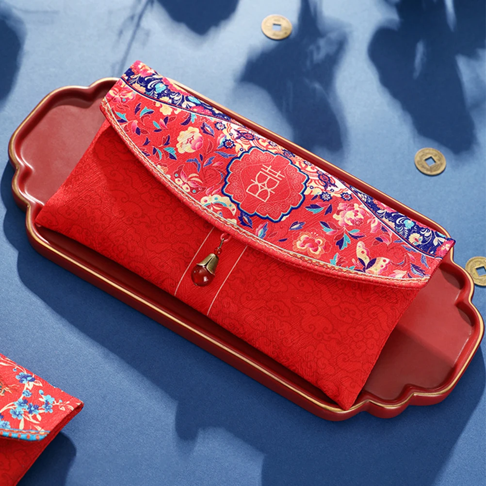 

Ретро китайский красный конверт, свадебный держатель для денег, тканевый мешочек для денег для свадебной церемонии, конверт для хранения, элегантный дизайн