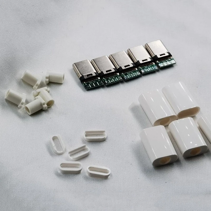 ใหม่10ชิ้น Usb3.1 Type C 3A ชาร์จเร็วขั้วต่อ USB หัวต่อตัวผู้ปลั๊กหางปลาเชื่อมขั้วไฟฟ้าสายข้อมูล DIY