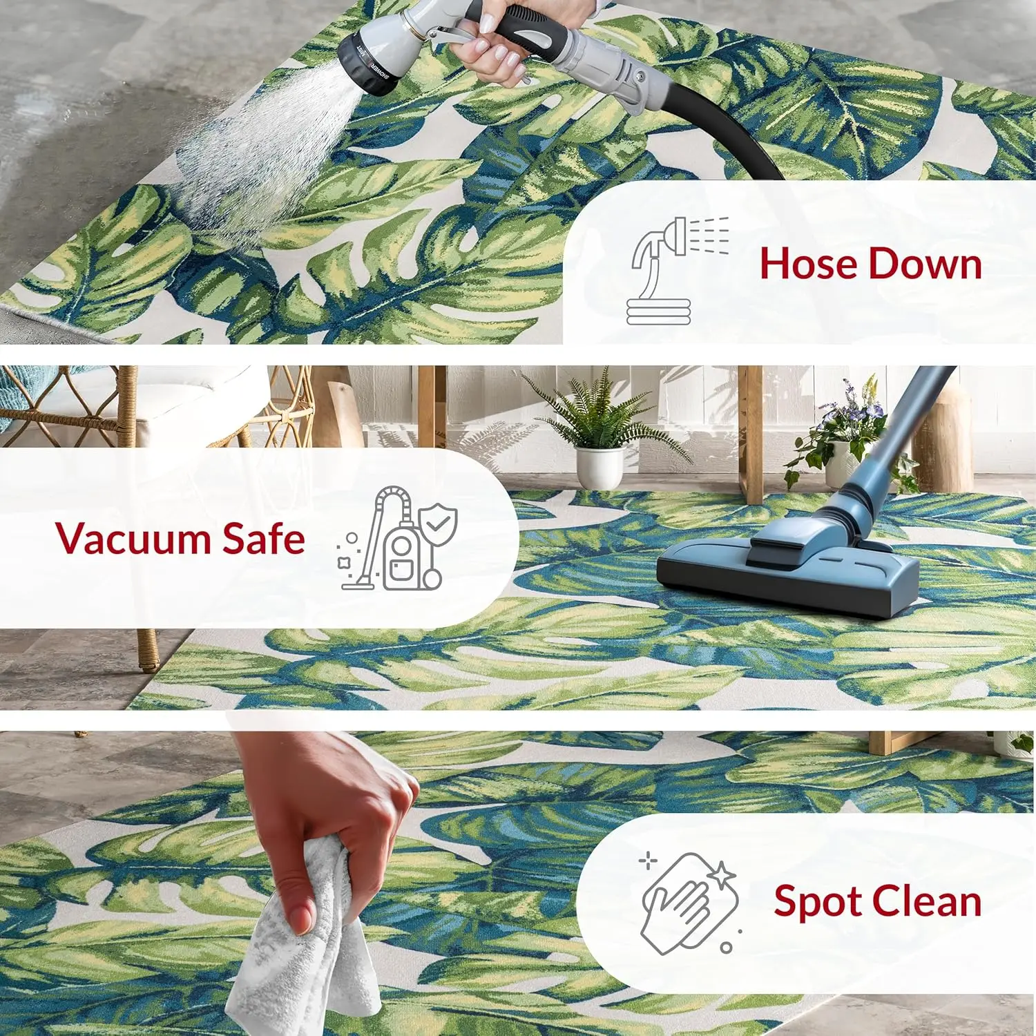 

Floral & Paisley 5x8 Indoor/Outdoor Area Rug for Living Room Patio Deck Front Porch Kitchen, Green Multicolor/Ivory