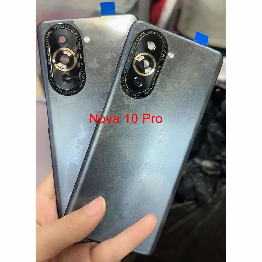 Grade AAA For Huawei nova 10 Back Cover 10Pro Battery Cover Nova 10 Pro Housing+Camera Frame Lens For Nova10 Back Case+Sticker