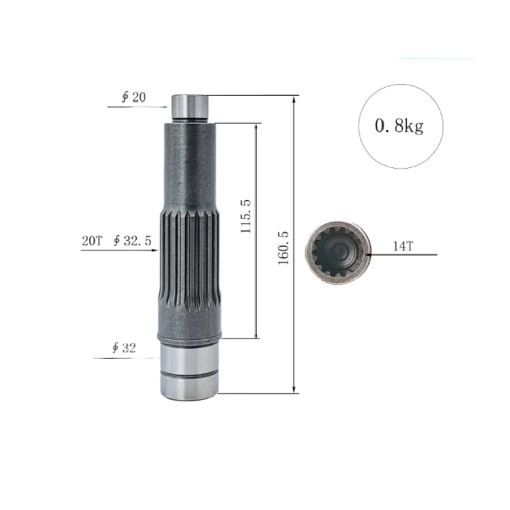 Part Excavator untuk XCMG XE60C/75D/80 Doosan DX55 60-7: Poros Penggerak Motor Traveling, Gear Sun Shaft, Gear Traveling, Poros Tengah