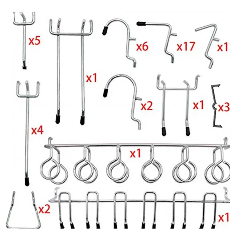 81Pcs Metal Pegboard Hooks Organizer Assortment Kit Peg Hook Storage Hanging Applications For Garage Workshop Kitchen