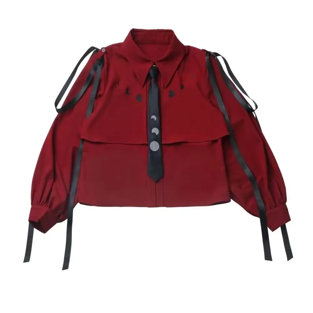 Mode Y2k jupe costume esthétique Style Lolita 2 pièces ensembles femmes chemises gothiques mince Mini jupes plissées femme Kawaii jupe