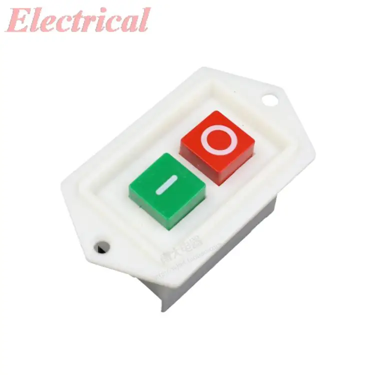 1Pcs Power Snap Switch AC 220/380V 10A I/O On/Off Start Stop Self-Locking Push Button Switch For sand machine cutting machine