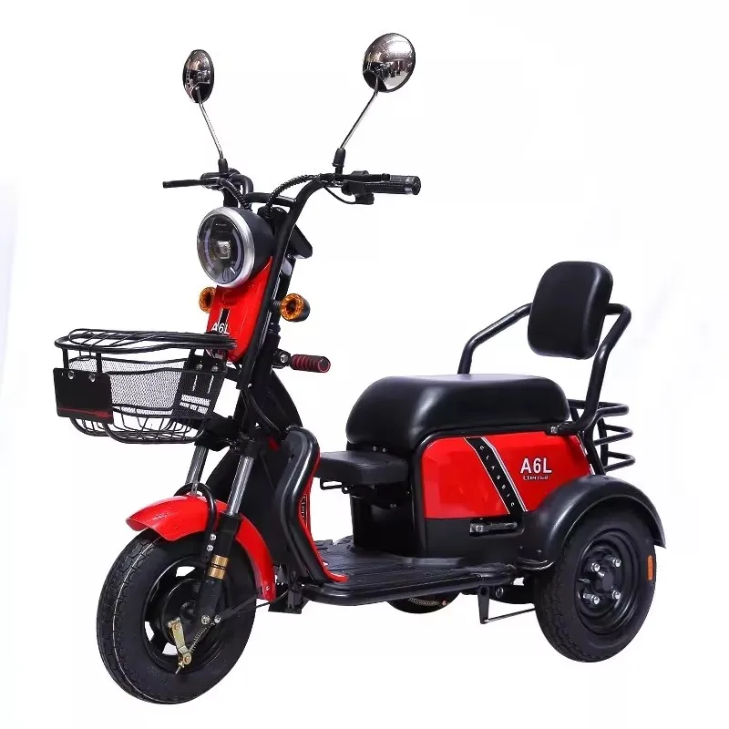 14 Inch Electric Tricycle With Anti Theft Alarm For Adults 600W 48V 3 Wheels Electric Scooter Bike For Seniors With Child Seat