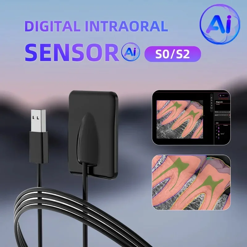 JINGT AI Dental Sensor DynImage X-ray Sensor Fast Transmission Digital Intraoral System Intra-Oral Include Software 3m Cable