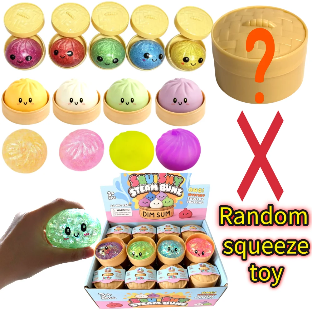 2026 Glitter Dumpling Squishy with Box Dumplings Sensory Squeeze Toy Decompression Slow Rising for Stress Relief Friend Gift