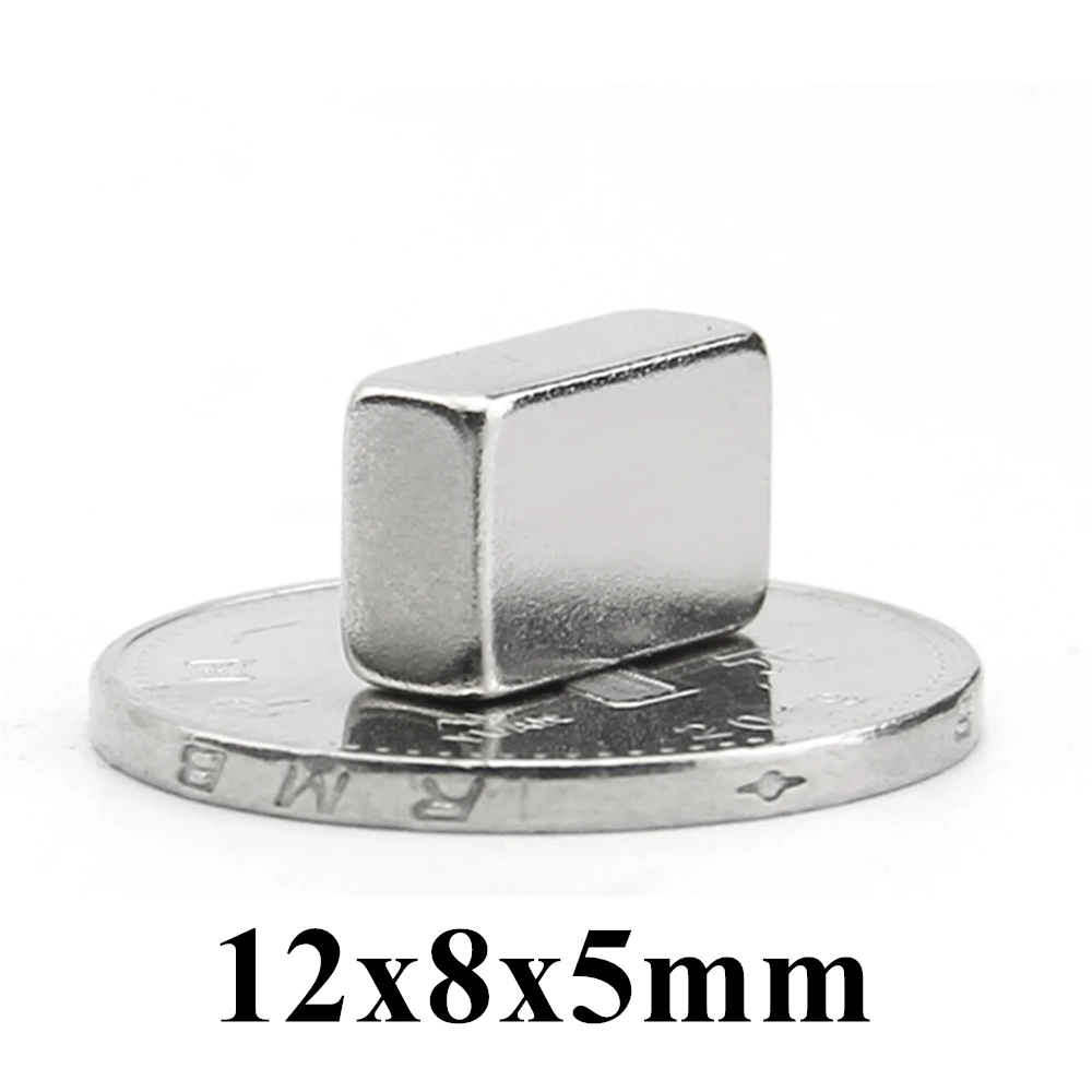 

10-200pcs 12x8x5mm Super Powerful Strong Rare Earth Block NdFeB Magnet Neodymium N35 Magnets 12x8x5 mm