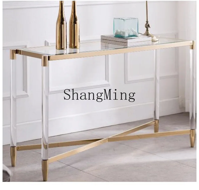 

FG Acrylic Furniture Transparent Entryway Table Ultra-Narrow Office Display Entryway Table Organic Glass Display Stand