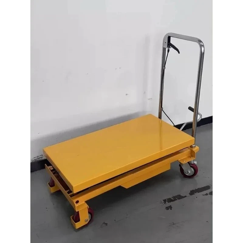 0KG 0KG Mobile Manual Hydraulic Scissor Tle Hand Push Small Eleing Platform Moving Lift hine