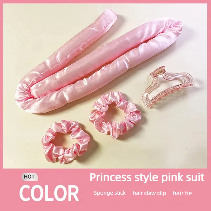 Non thermal sleep curling iron with headband clip, lazy sleeping big wave does not harm hair curling tool set of four