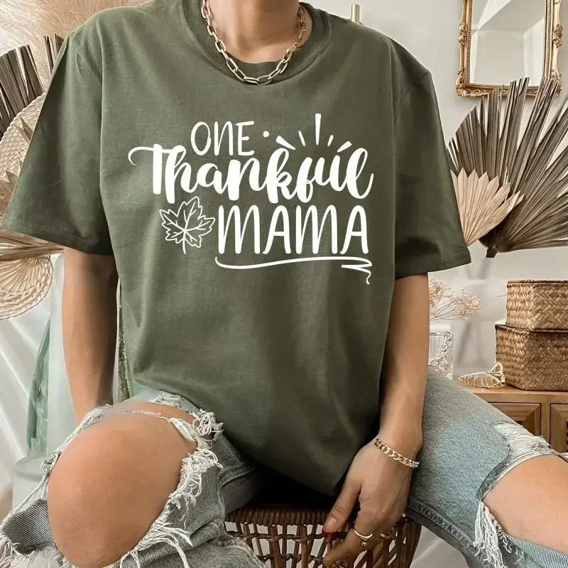 Fall Mom T Shirt Thanksgiving Thankful Mama Autumn Clothing Christian S Happy