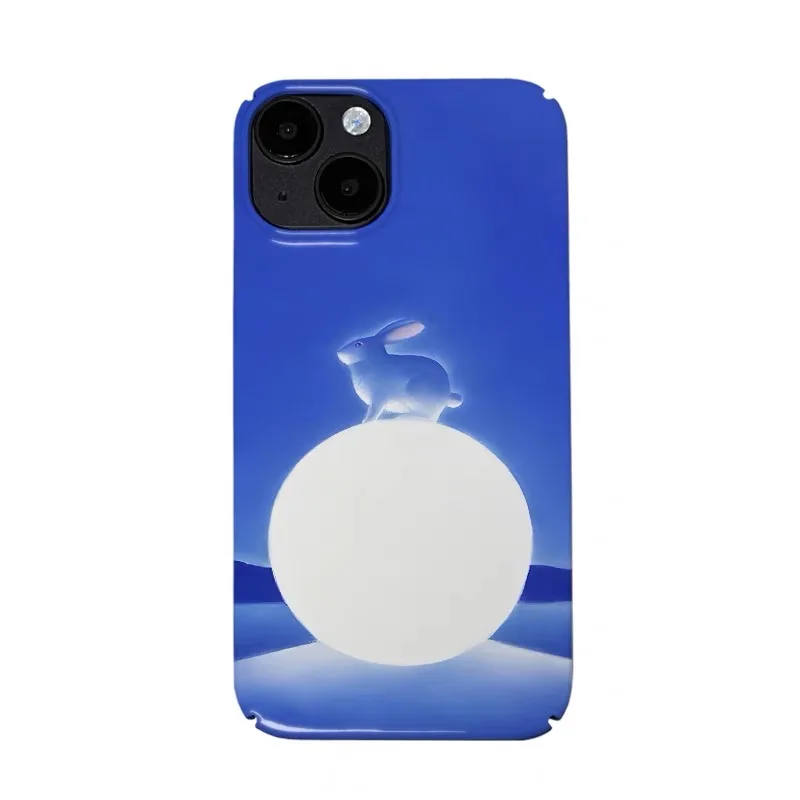 

Deep Blue Full Moon White Rabbit Bright Surface Case for IPHONE 16 15PRO MAX 14 13 PRO MAX 11Pro Acrylic Hard Mobile Phone Cases