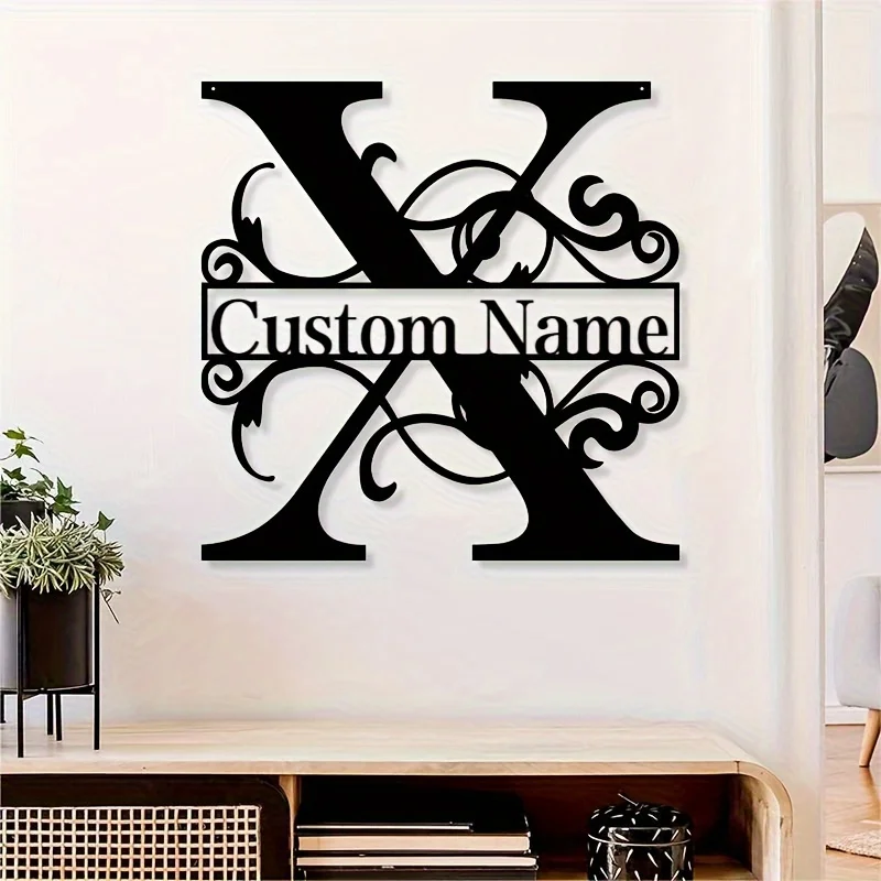 

Custom Name Metal Sign, Personalized Family Name Metal Art, Split Letter Sign, Custom Last Name Sign, Metal Family Name Sign