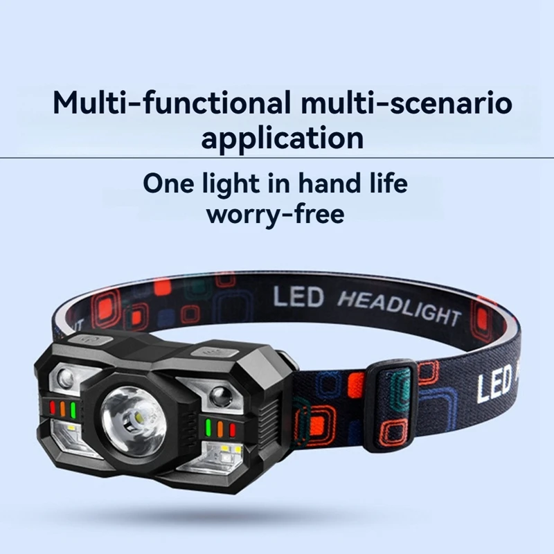 B39B-3 Pack Rechargeable Headlamp Flashlight , LED Headlight Waterproof Lamp For Outdoor Camping Running Hiking Fishing